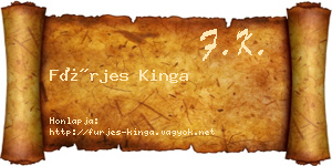 Fürjes Kinga névjegykártya